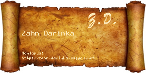 Zahn Darinka névjegykártya